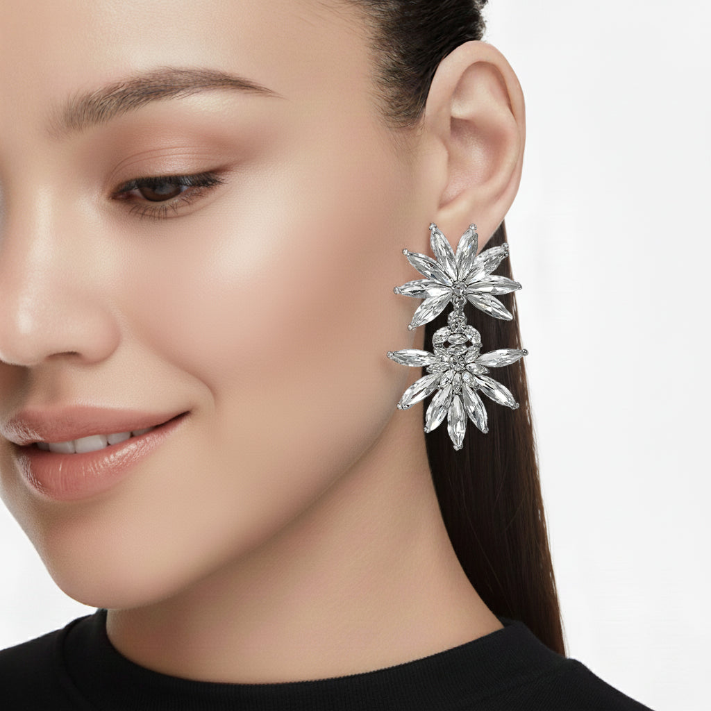Aretes Star Glam Plateado