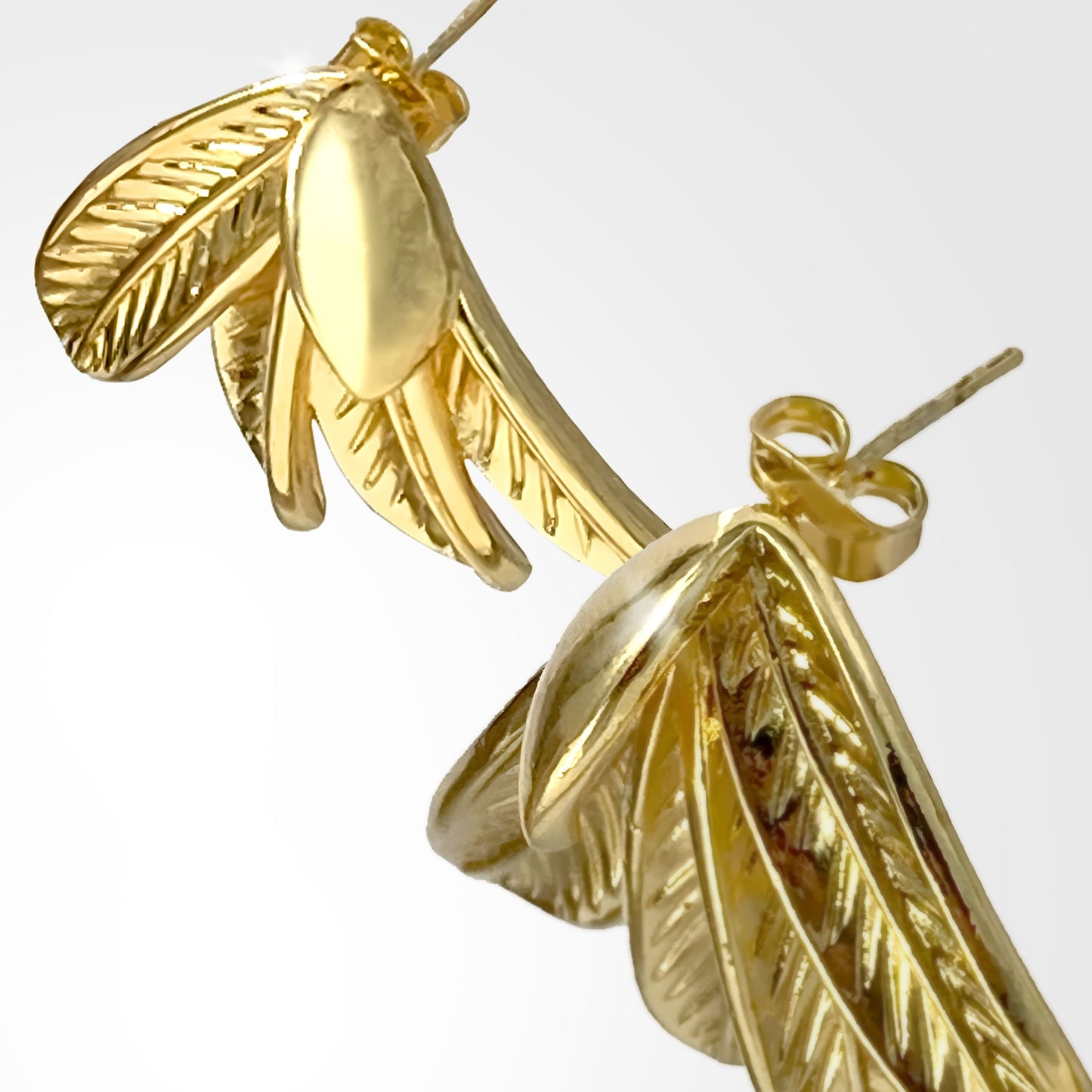 Aretes Banana Leaf Golden
