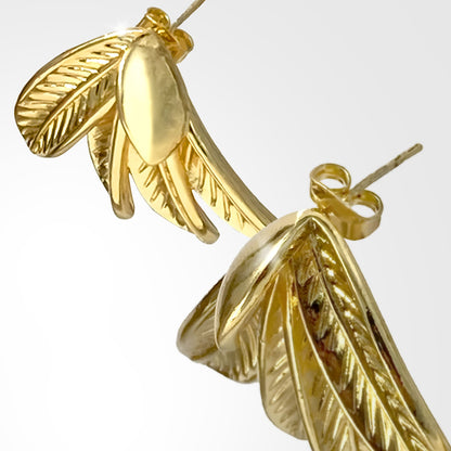 Aretes Banana Leaf Golden