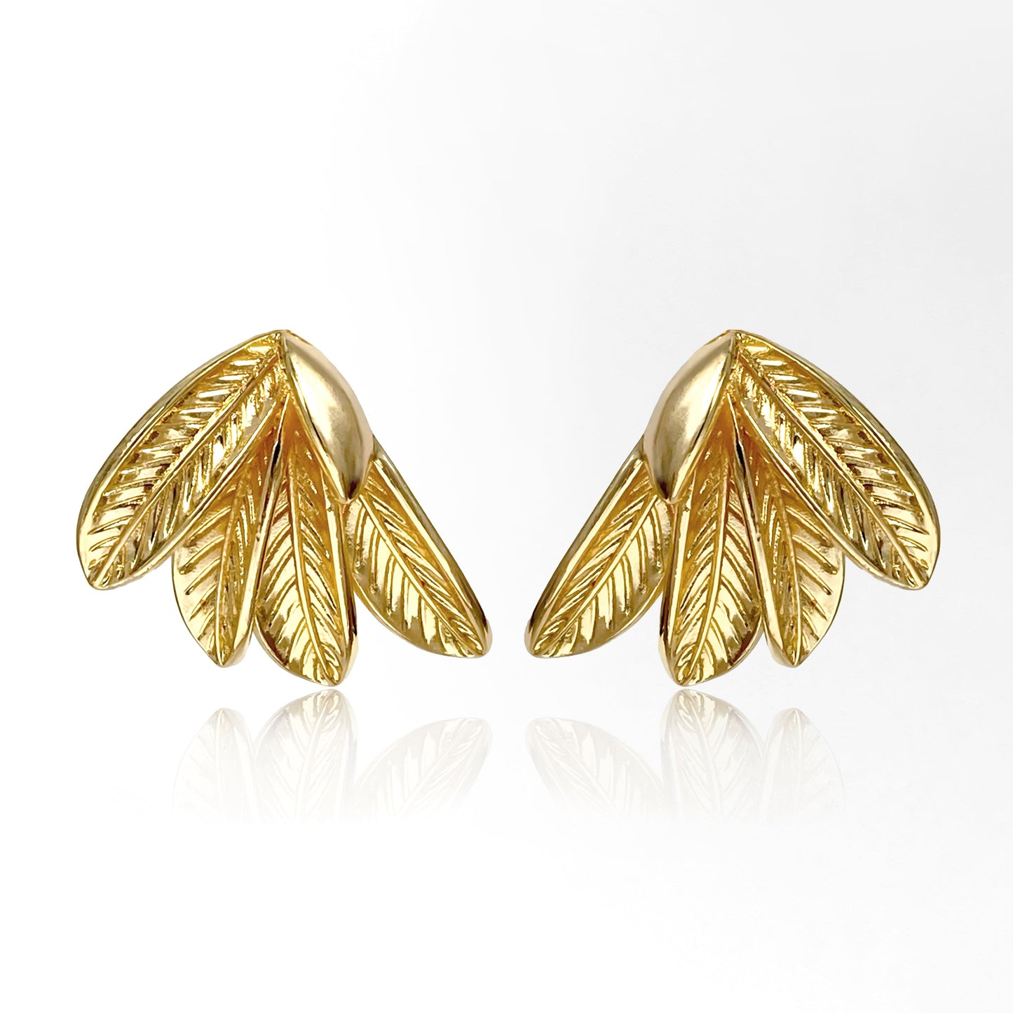 Aretes Banana Leaf Golden
