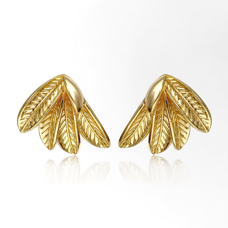 Aretes Banana Leaf Golden