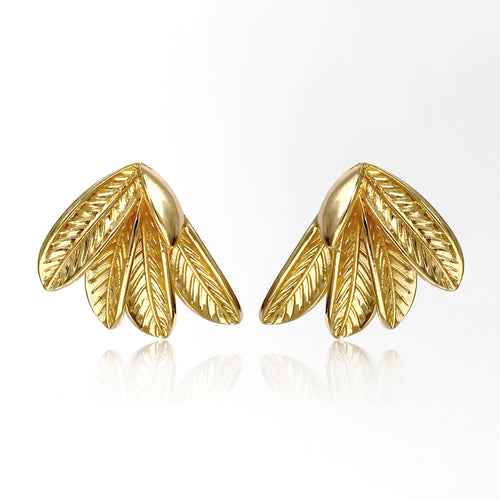 Aretes Banana Leaf Golden