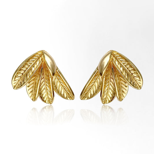 Aretes Banana Leaf Golden