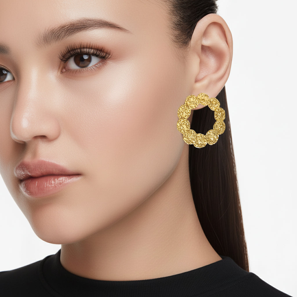 Aretes Círculos Repujados