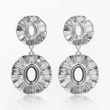 Aretes Esferas Plateadas  Repujada