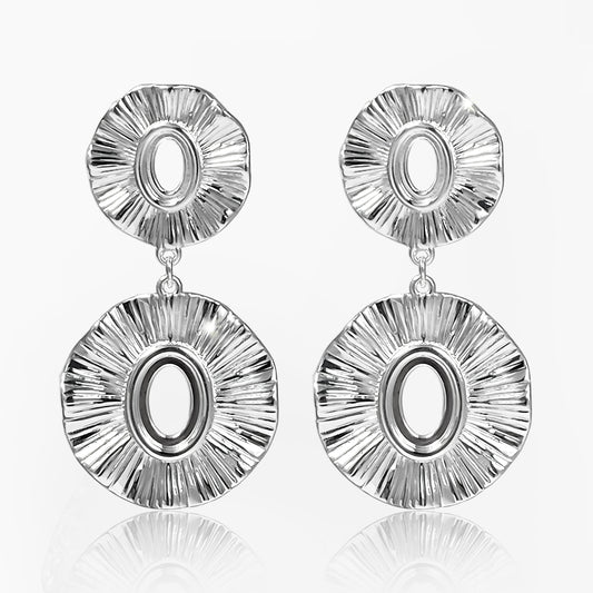 Aretes Esferas Plateadas  Repujada
