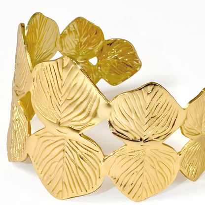 Brazalete Doble Hoja Dorada