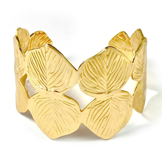 Brazalete Doble Hoja Dorada